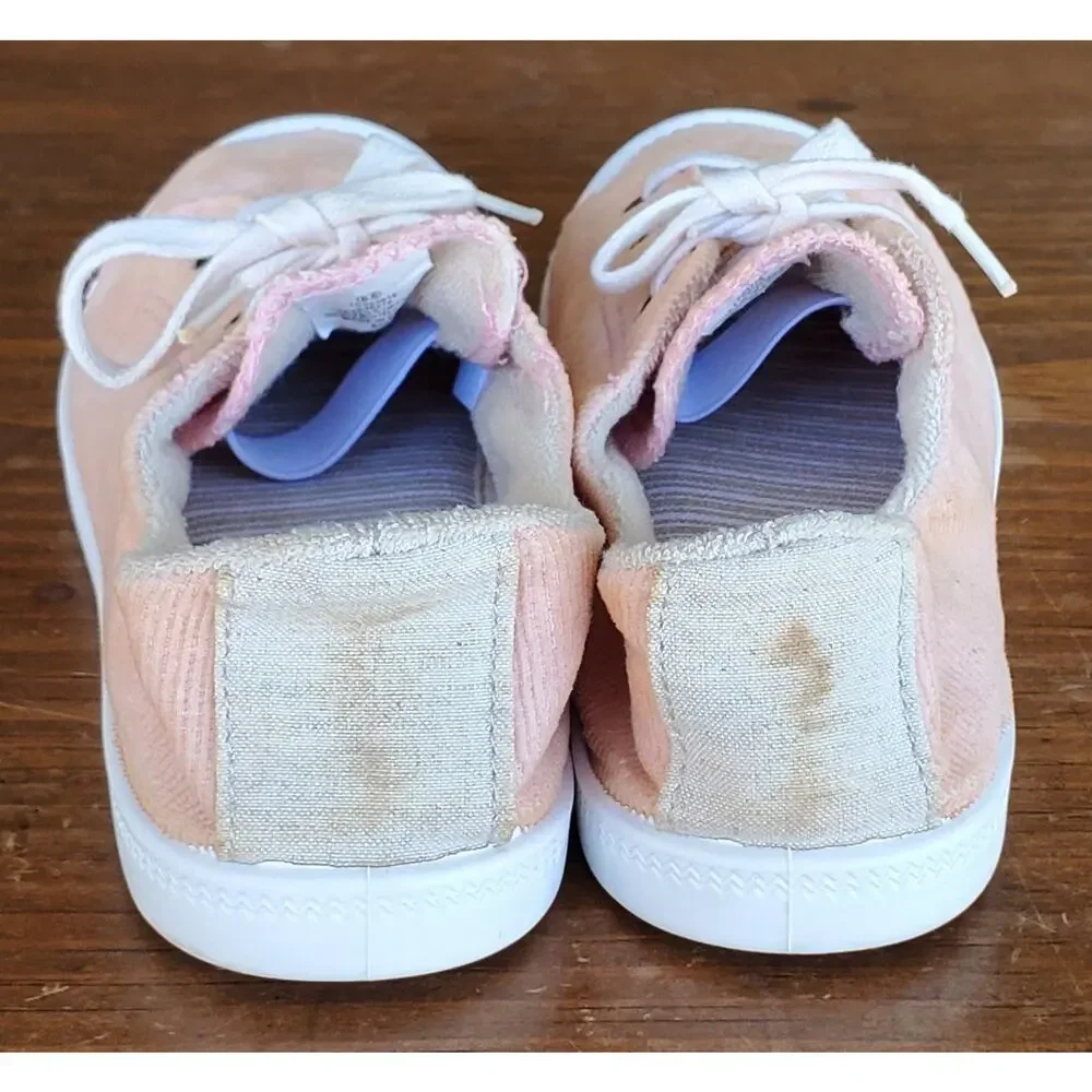 US Sports Pink Corduroy Casual Slip-on Sneakers Women's Size 6.5